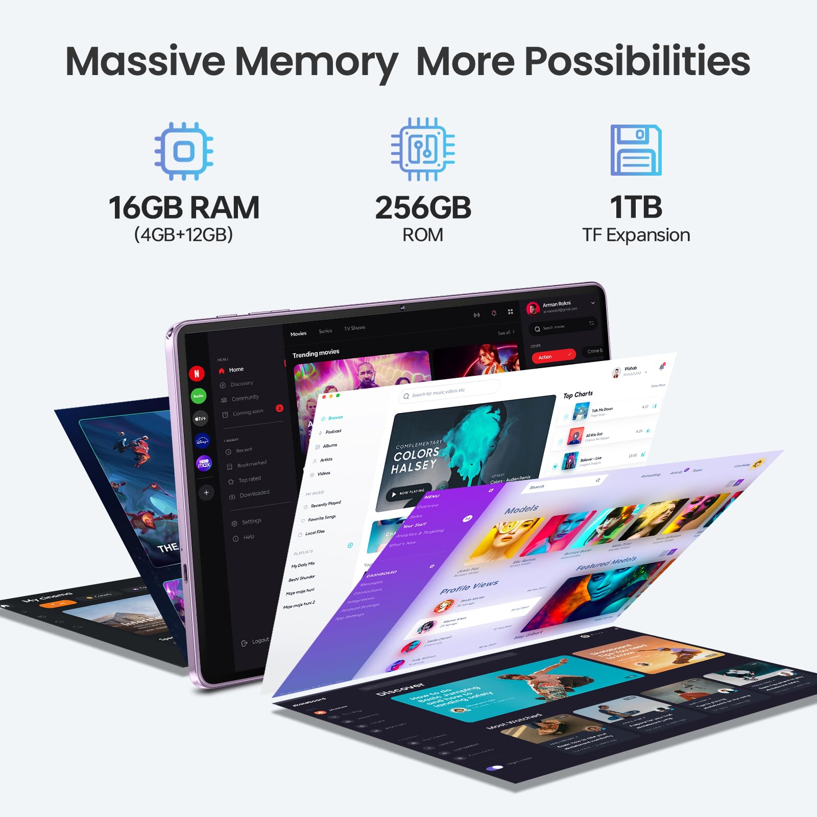 OUKITEL OT12 Tablet 11 Pollici, 16GB+256GB Tablet Android 14, 4G LTE +5G WiFi Tablet con Sim, 8000mAh Tablet Gaming, 13+5MP Tablet con Penna, Tablet 4G, OTG,GPS/OTG/Widevine L1-Tablet 2024, Grigio