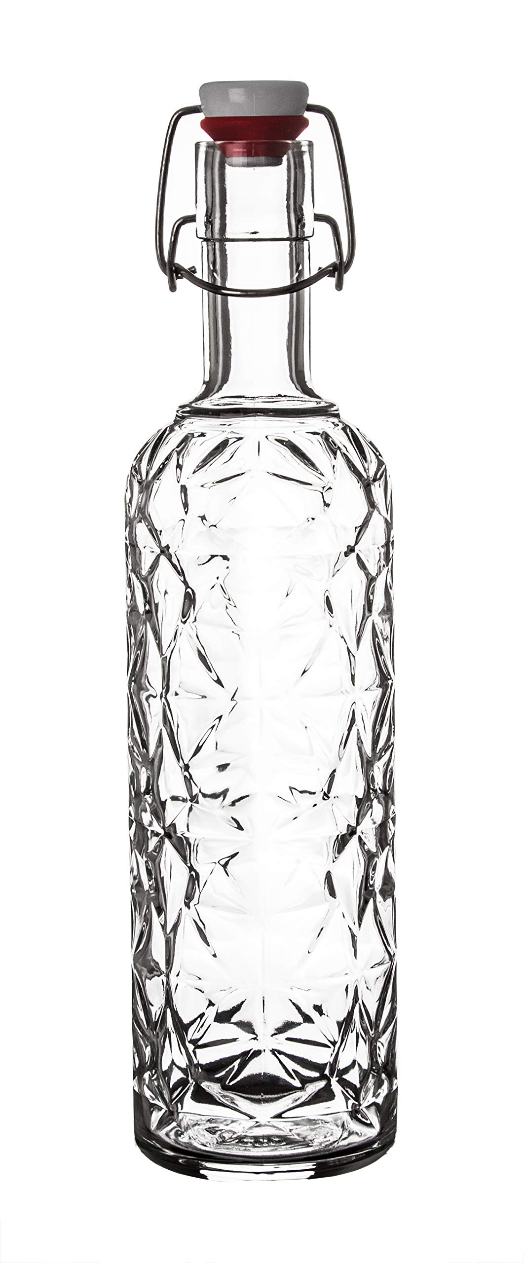 Bormioli Rocco 320268-MQD Orient Glass Bottle, 1 L, Transparent, 320268MQD121990, Transparent