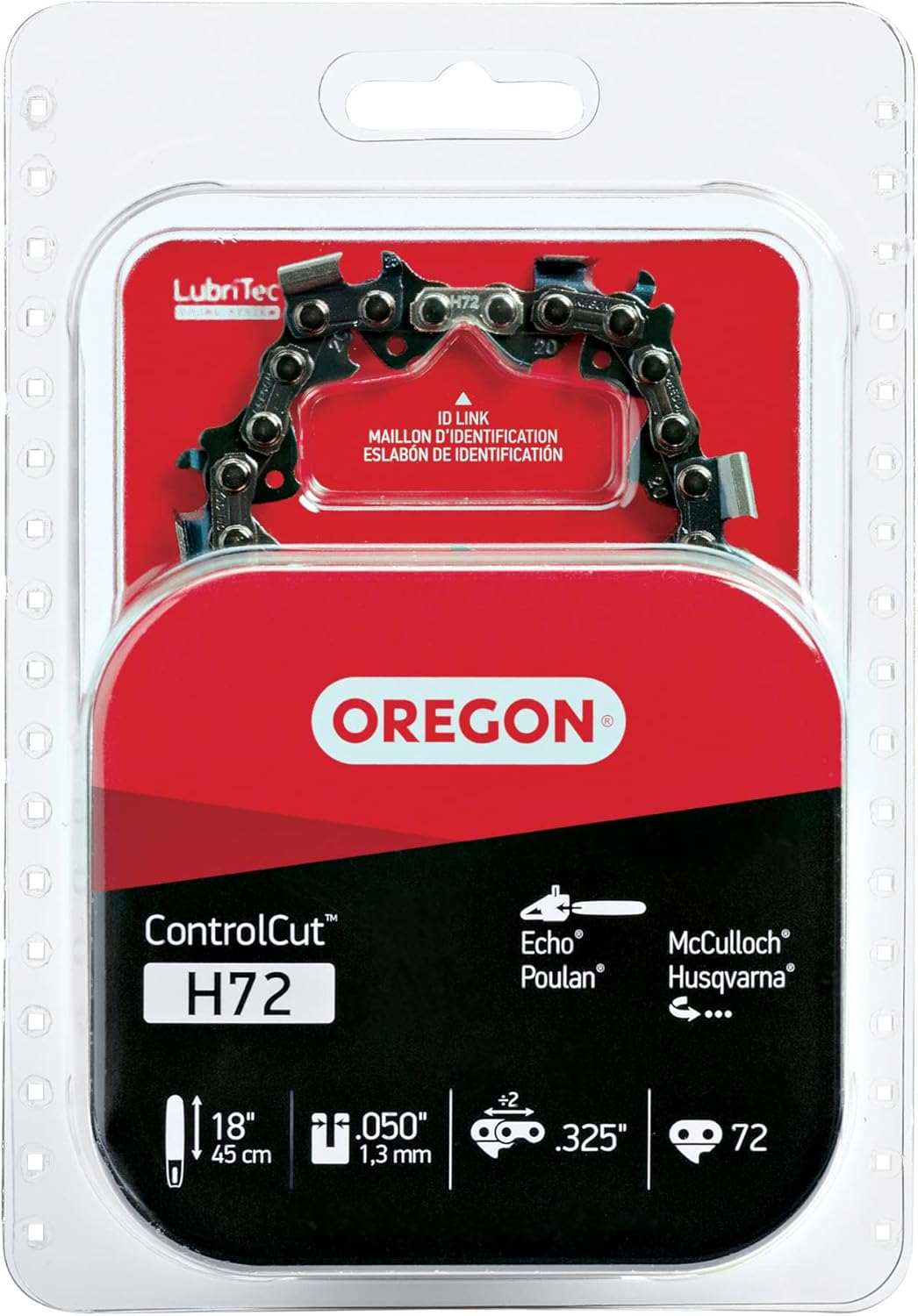 Oregon H72 ControlCut Replacement Chainsaw Chain for 18-Inch Guide Bar, 72 Drive Links, Pitch: .325", .050" Gauge, Grey : Patio, Lawn & Garden