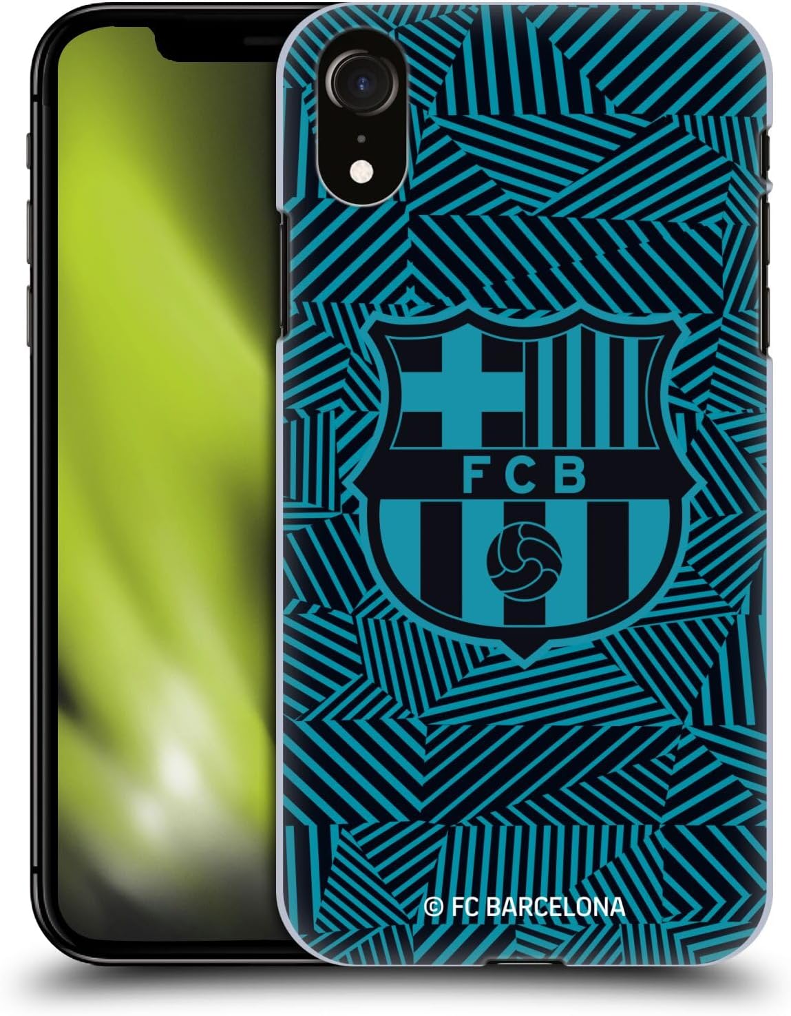 Head Case Designs Officially Licensed FC Barcelona Black Crest Hard Back Case Compatible with Apple iPhone XR