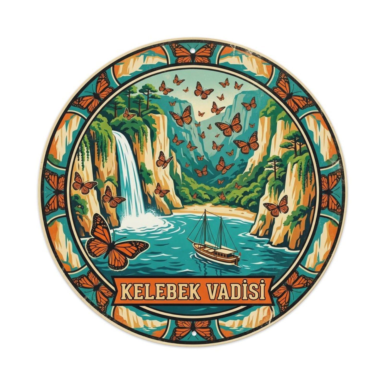 Fethiye Butterfly Valley Turkey Nature Color Block Metal Tin Sign