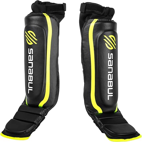 Miniatura 7 de Sanabul Espinilleras de kickboxing híbridas esenciales para espinilleras MMA Muay Thai