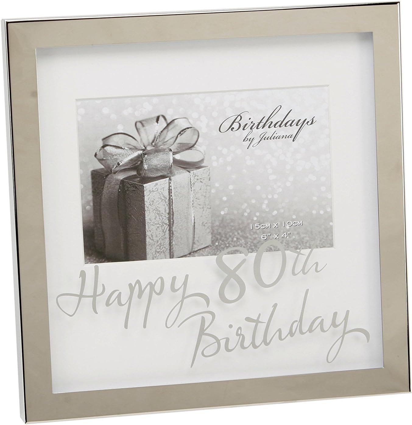 80th Silverplated Edge Box Frame 6 x 4