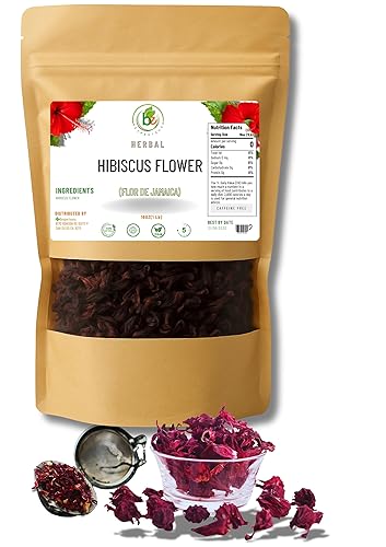 Miniatura 7 de Jamaica Flor - Té de hibisco de hojas sueltas 100% natural - 16 onzas (1 libra) - Pétalos de flores de hibisco secos - Sin cafeína - Rico en