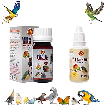 Pet Care International (PCI) Combo Vita A+ (30ml) and I-Care Pro (30ml) || Provide Essential Vitamins & Minerals for Healthy Bird Healthcare
