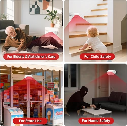 Miniatura 8 de CallToU Alarma de cama para adultos mayores, sensor de alarma y prevención de caídas para ancianosdemencia y más, sensor de movimiento portátil con