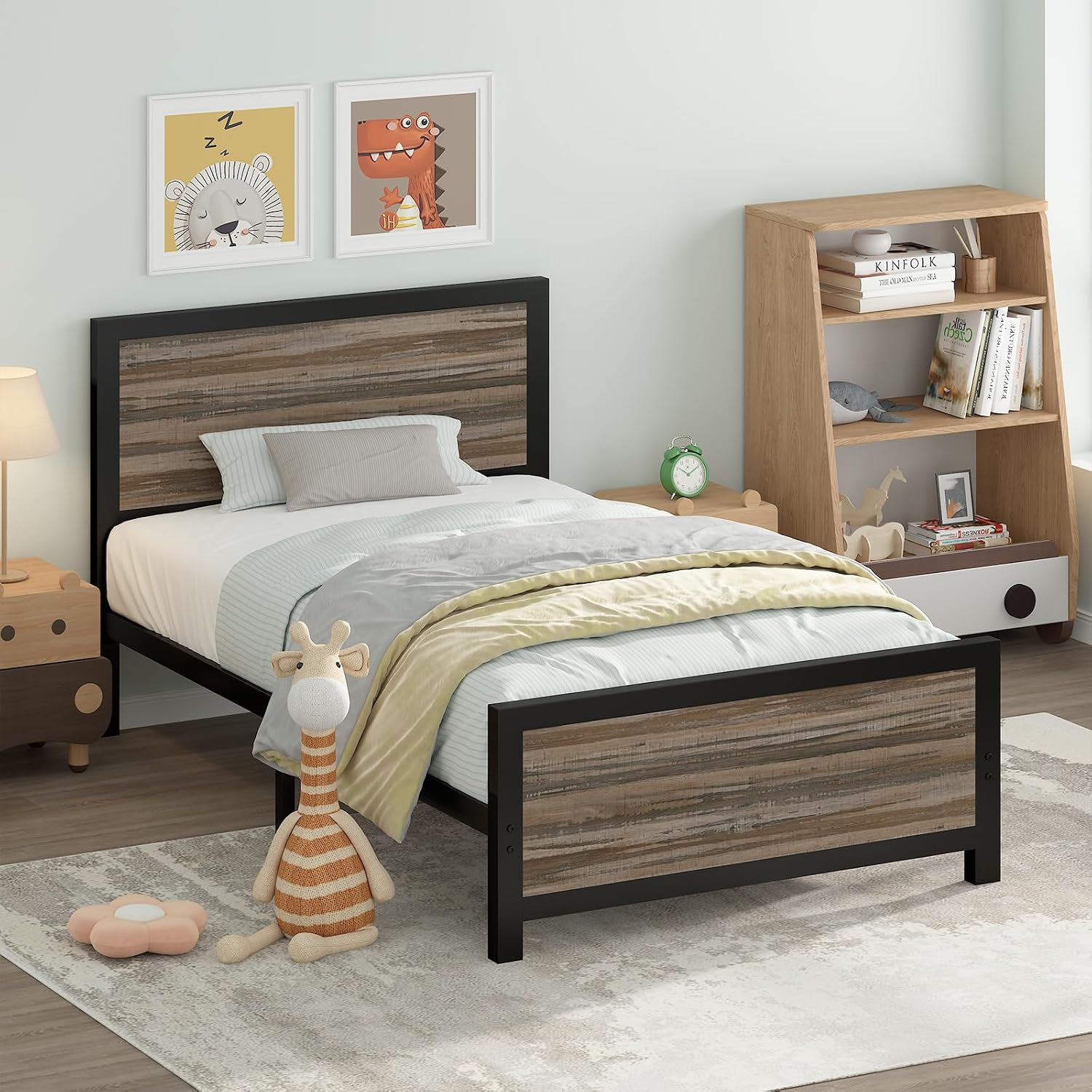 Amazon.com: IMMERSTABLE Twin Bed Frames with Headboard, Twin Bed Frame ...