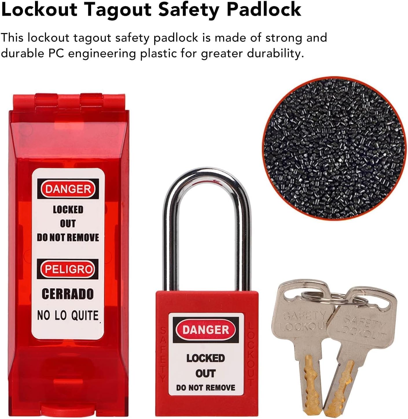 Electrical Safety Lock, Industrial Lockout Lock Red Lockout Switch Cover Plate Lockout Tagout Locks with Universal Wall Switch Cover Wall Switch Cover for Electrical Switch