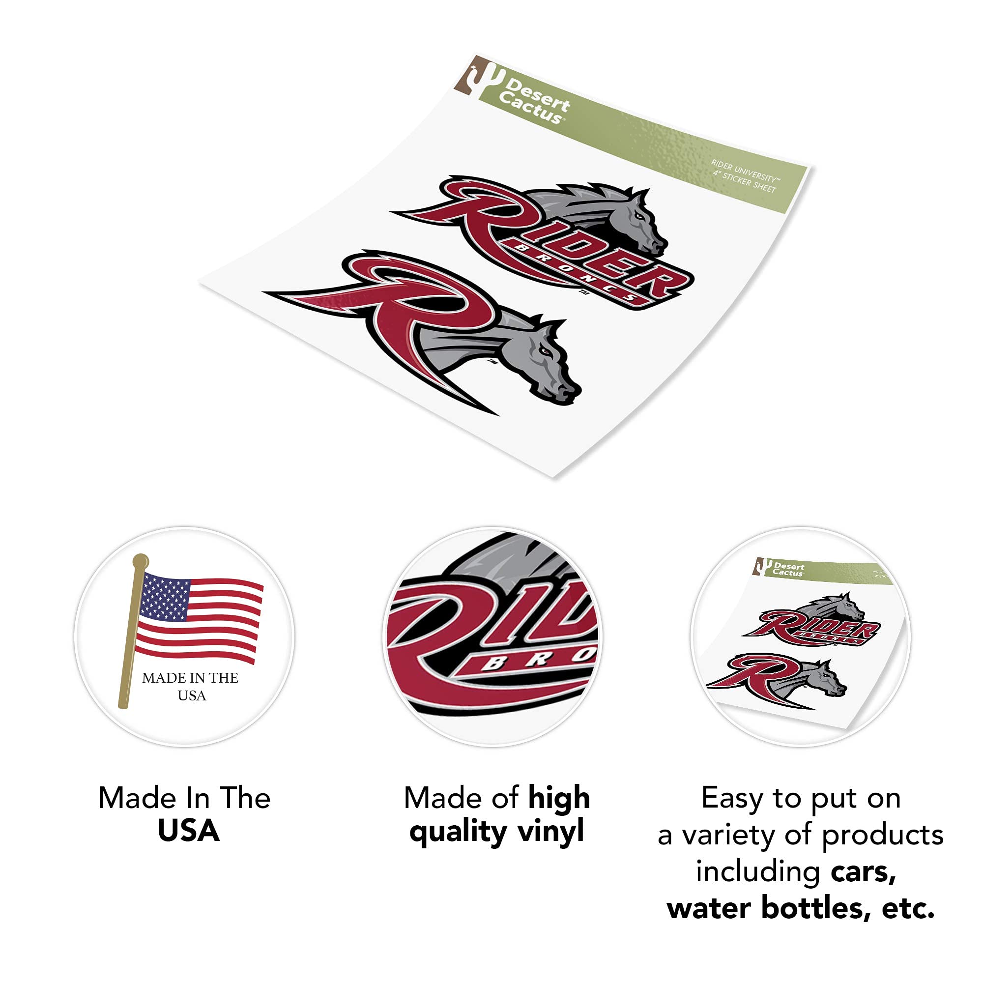 Rider University Broncs Sticker Decal - Vinyl, Waterproof, For Laptop, Car, Water Bottle (Type 2 Design)