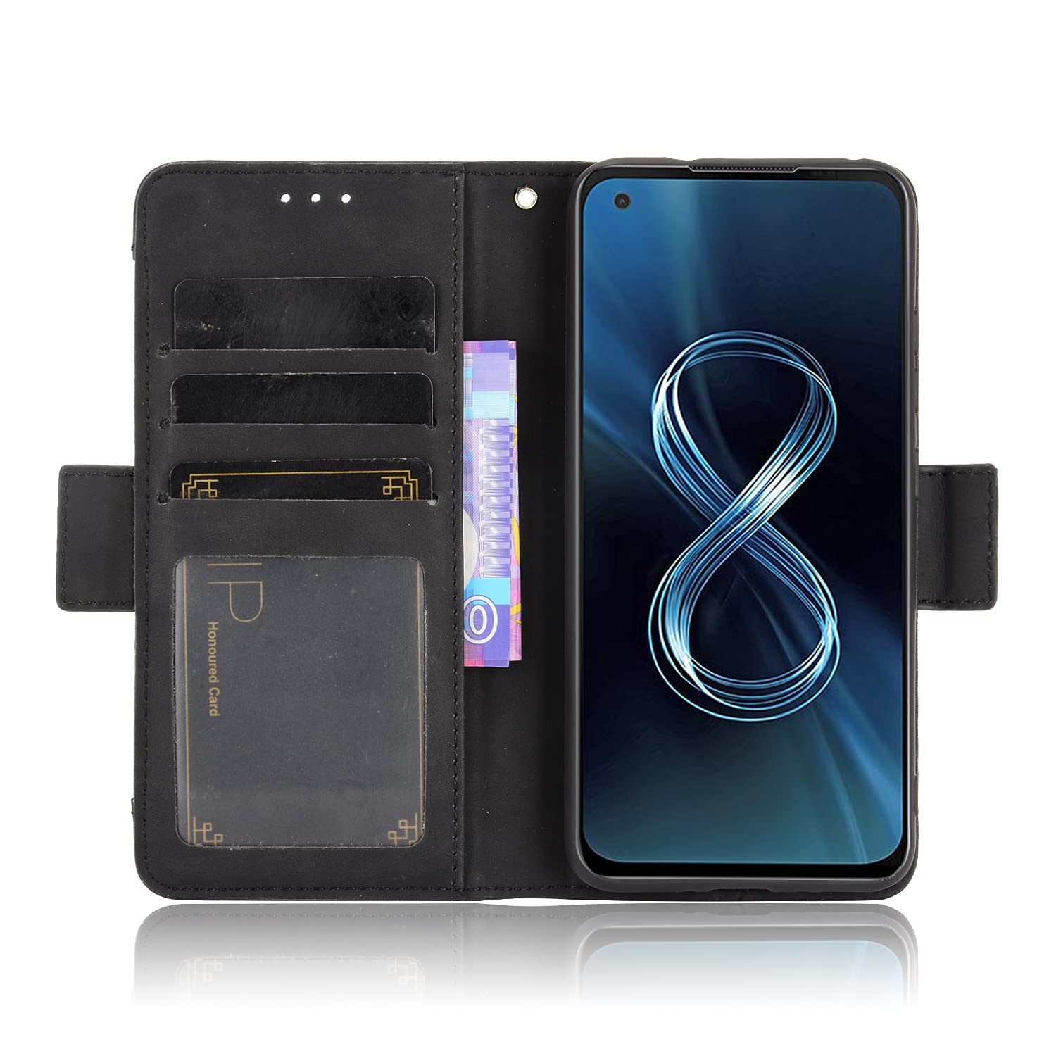 Cover Portafoglio Per ASUS Zenfone 8 – Custodia In Pelle Con Slot Carte E Funzione Stand - 2