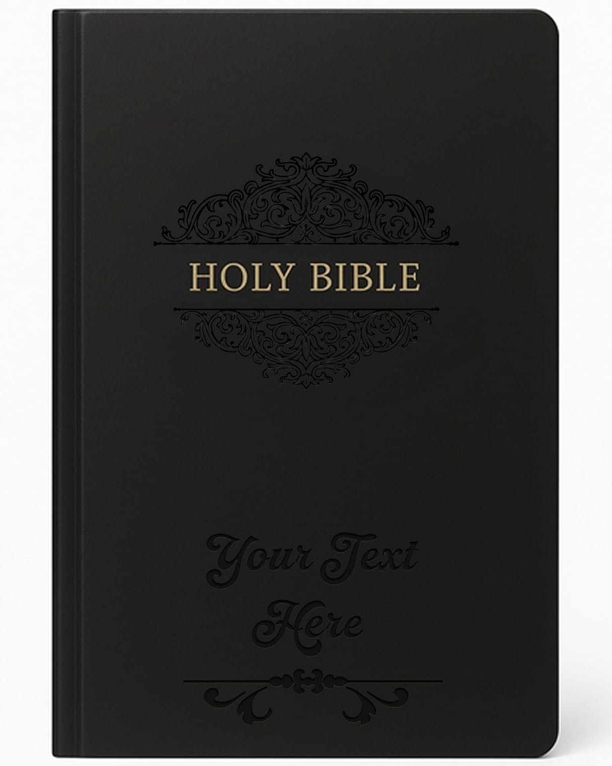 Personalized Gift Bible with Name Engraved, NIV Comfort Print, New International Version, Custom Text & Design, Black