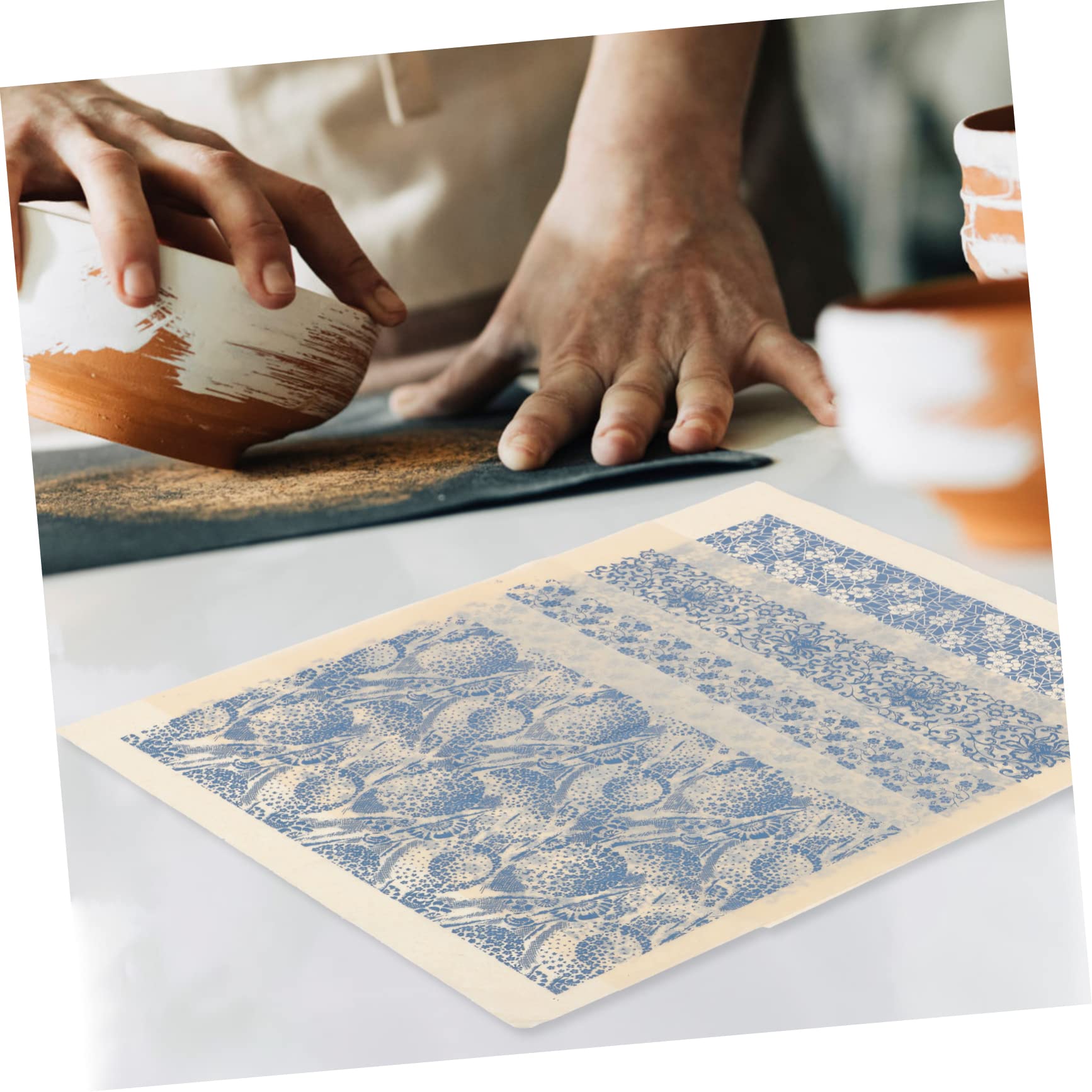 VILLCASE 20feuilles Papier De Transfert Décoratif Papier Décalcomanie Haute Température pour Bricolage sous-glaçure Découpe Facile Et Personnalisable