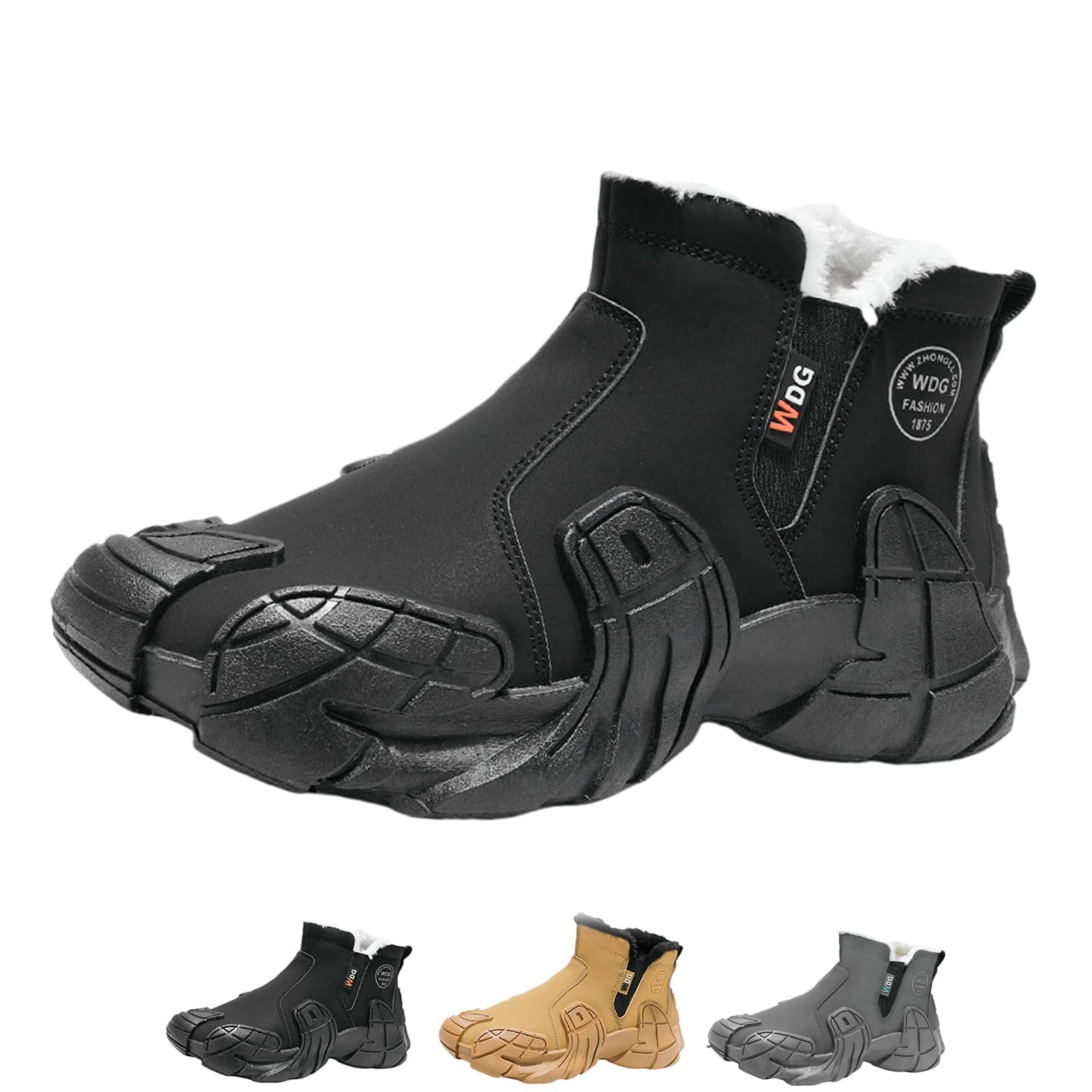 Thermal Boots for Men Women Winter Fleeced Waterproof Boots Warm Fleece Lining Lightweight Comfort Non-slip Side Zip Design