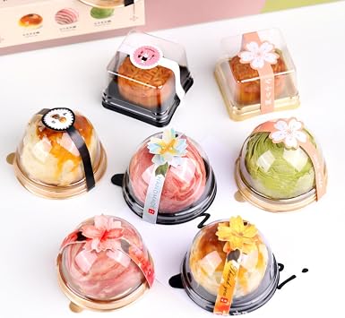 LIINC 50 Pcs Mini Cake Box, Disposable Cake Box, Cake Case, Cake Box, Candy Box, Mooncake Box, Cake Tray, Cake Box, Candy Box, Cupcake Box, Mooncake, Food, Fluid, For Parties, Weddings, Birthdays, Celebrations, DIY Packaging Box Box Capacity 3.5 oz 100 g Square Model Golden