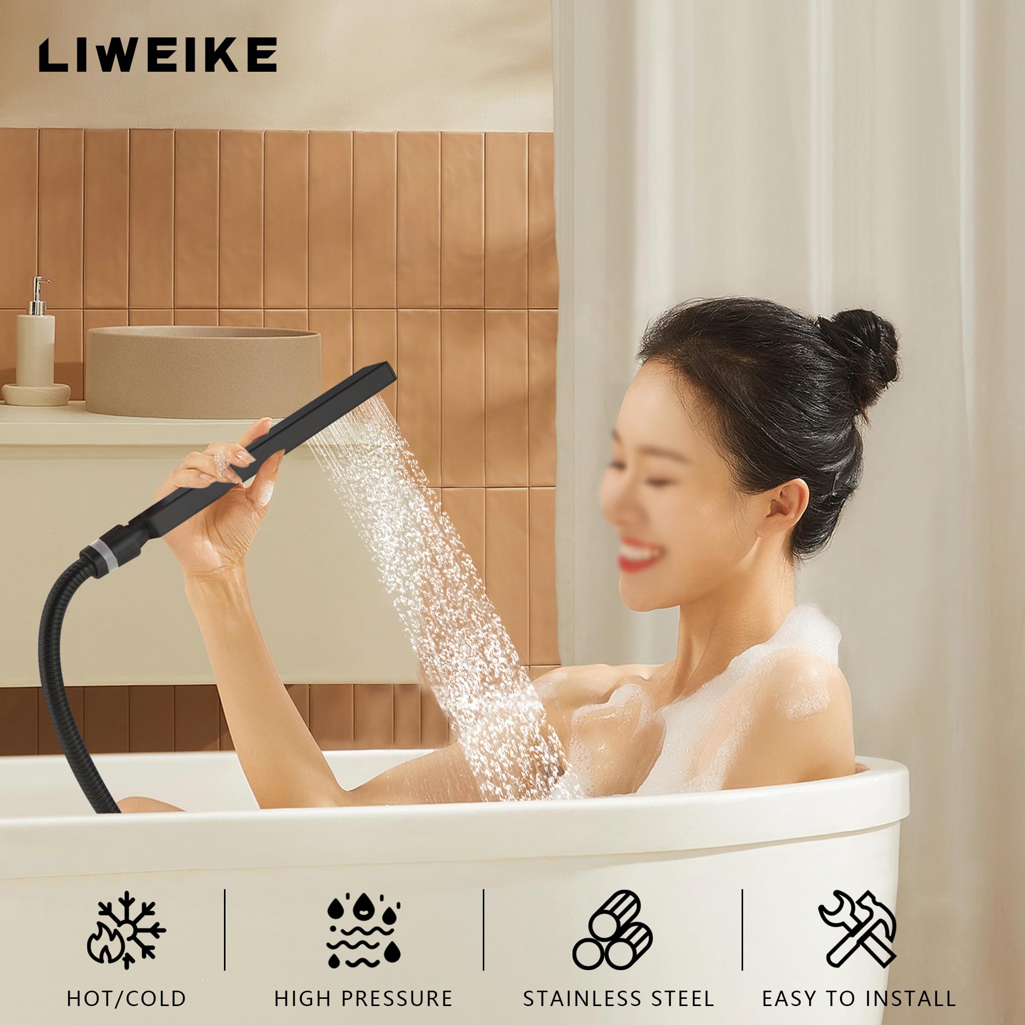 Grifo Cocina Negro Llave De Bau00f1o Cascada Montaje En Pared