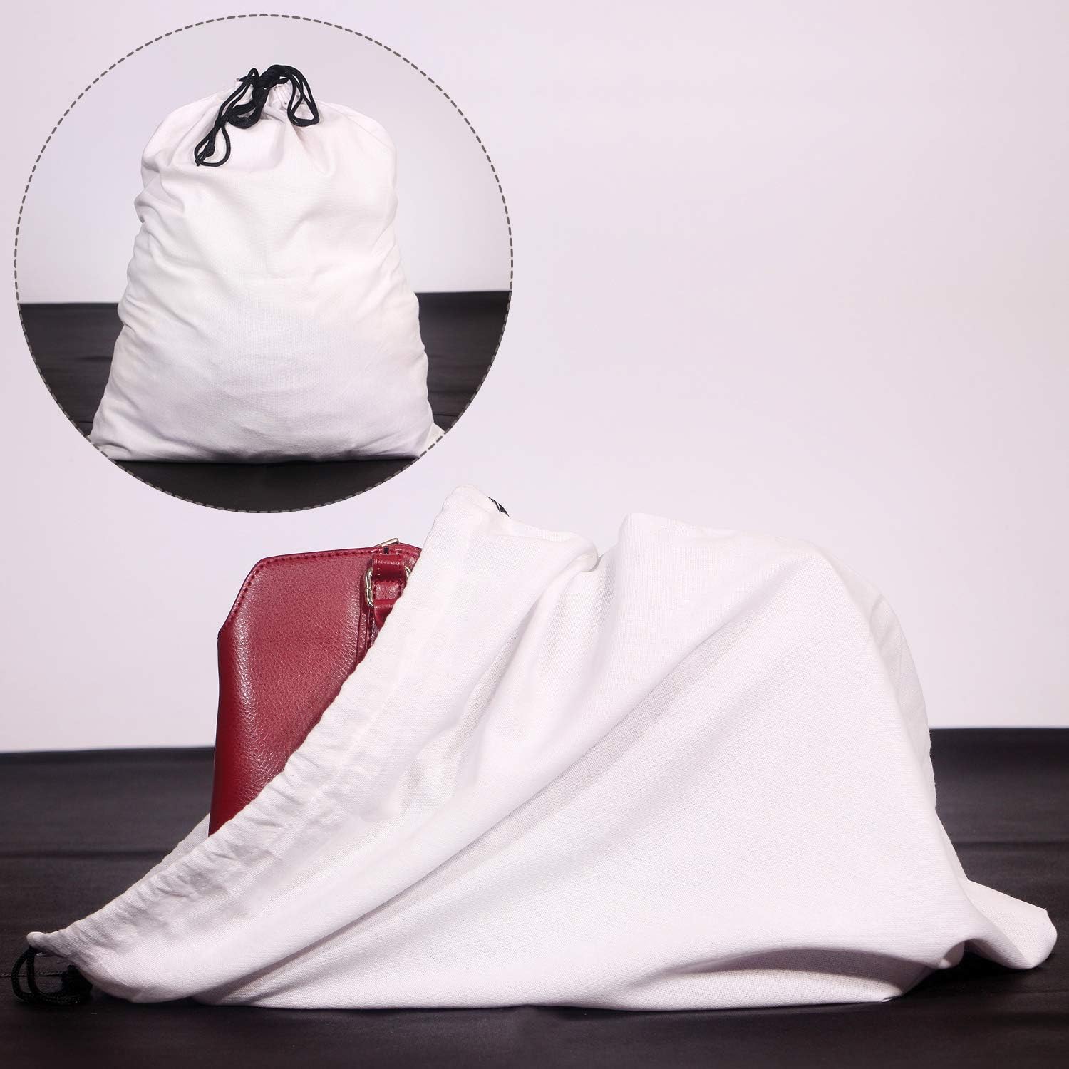 3 Pack Drawstring Dust Covers Large Cloth Storage Pouch String Bag for Handbags Purses Shoes - Image 4