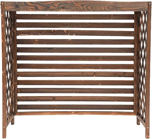 Miniatura 3 de Pantalla de privacidad para valla de aire acondicionado, cubierta de madera para persianas de aire acondicionado, cubierta de protección al aire