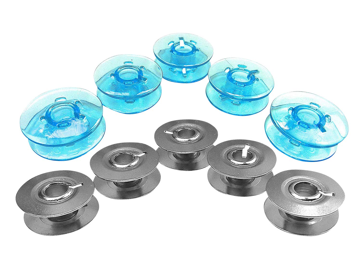 Zickzacknaehmaschine Blue Bobbins And Metal Bobbins For Pfaff Varimatic Sewing Machines, Pack Of 10