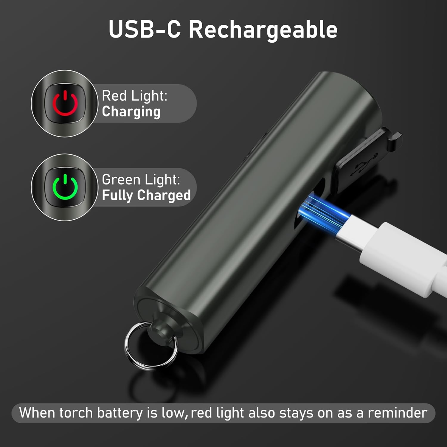 Blukar Mini Flashlight USB-C Rechargeable with Indicators