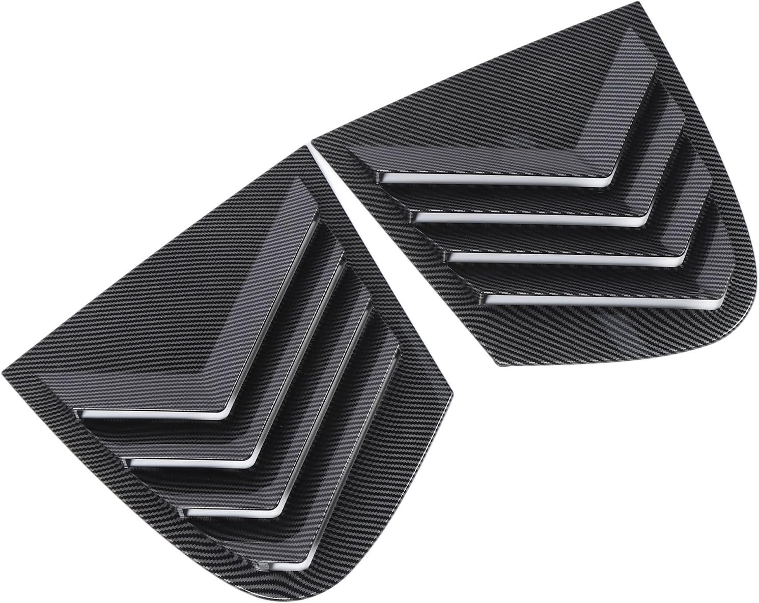 Rear Window Side Shutters Carbon Fiber Pattern, Air Vent Louver Scoop Shades Cover for 1 Series E87 2005 to 2011 - Sporty Exterior Decoration, Durable ABS Material, Easy