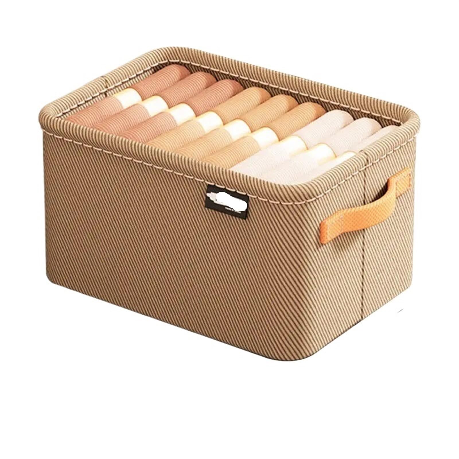 CGUOHU 5pcs Closets Clothes Organizer Jeans Pants Storage Box Underwear Socks T-Shirt Wardrobe Cabinet Drawer For Wardrobe Storage(Khaki,L)
