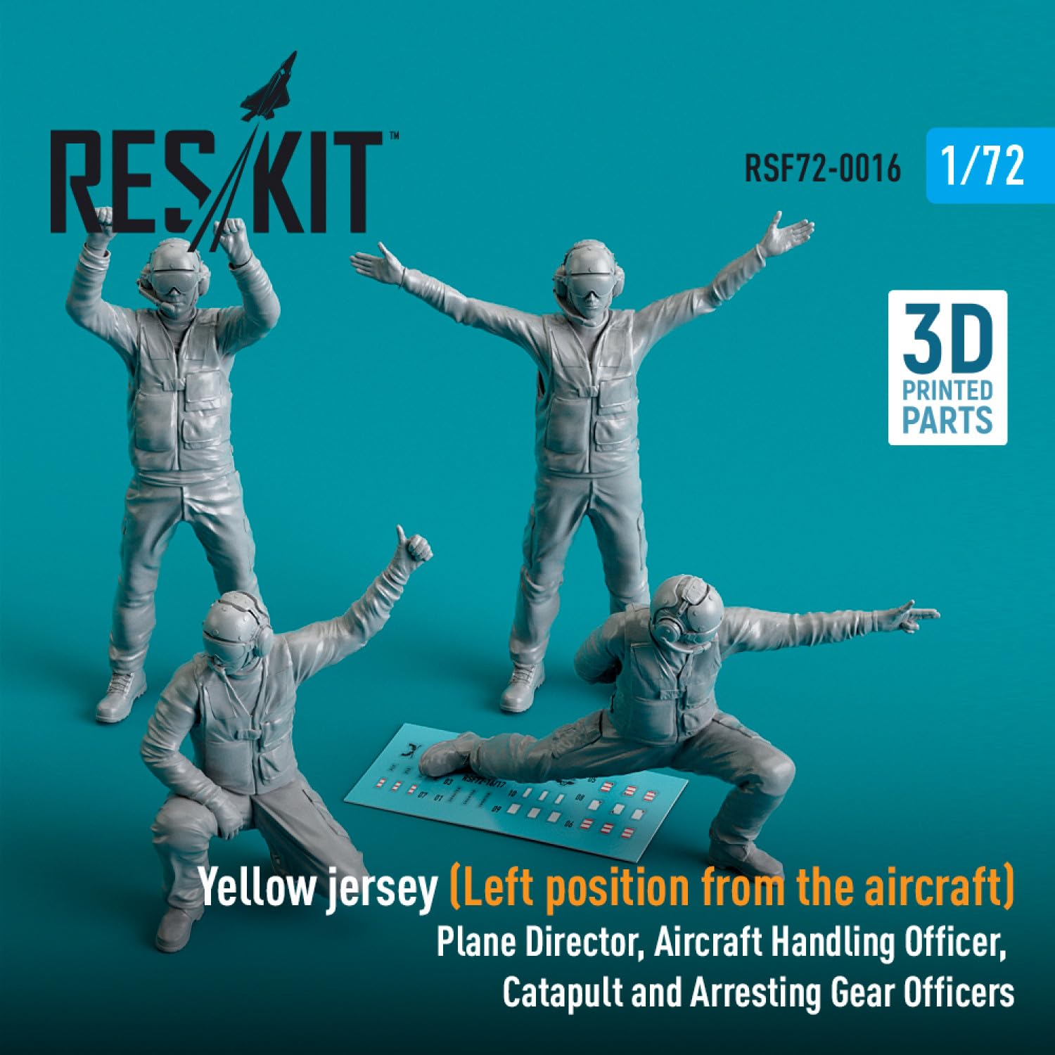 Amazon | レスキット 1/72 空母カタパルトクルー 飛行機左側ポーズ 4体