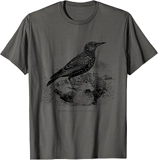 Common European Starling Vintage Bird Art Tee T-shirt T-Shirt