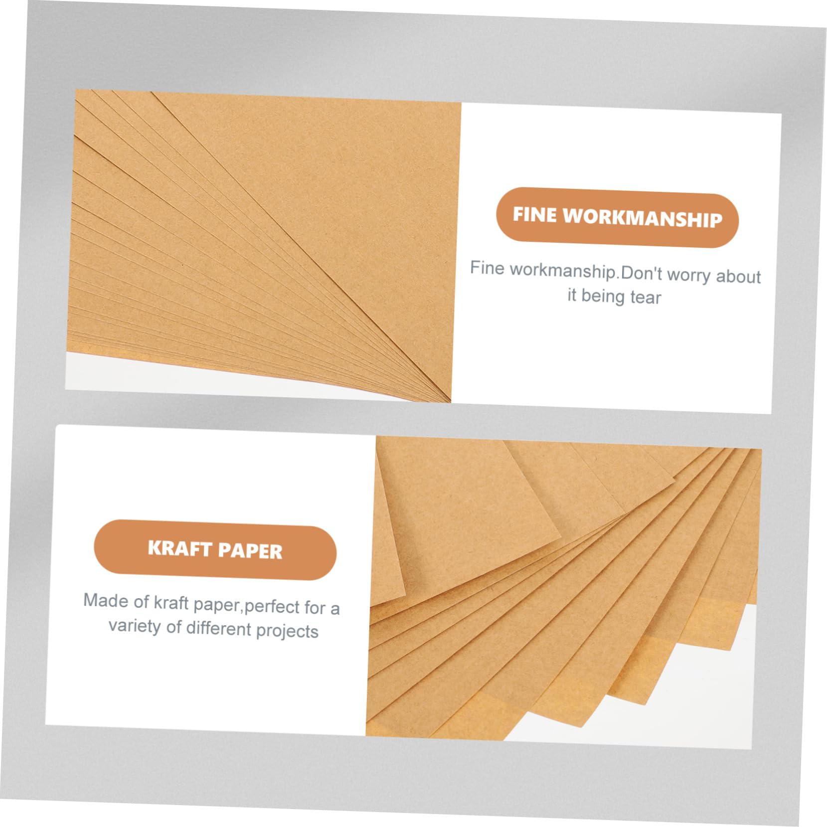 Étiquettes Autocollantes en Papier Kraft Vierge A4, 100 Feuilles