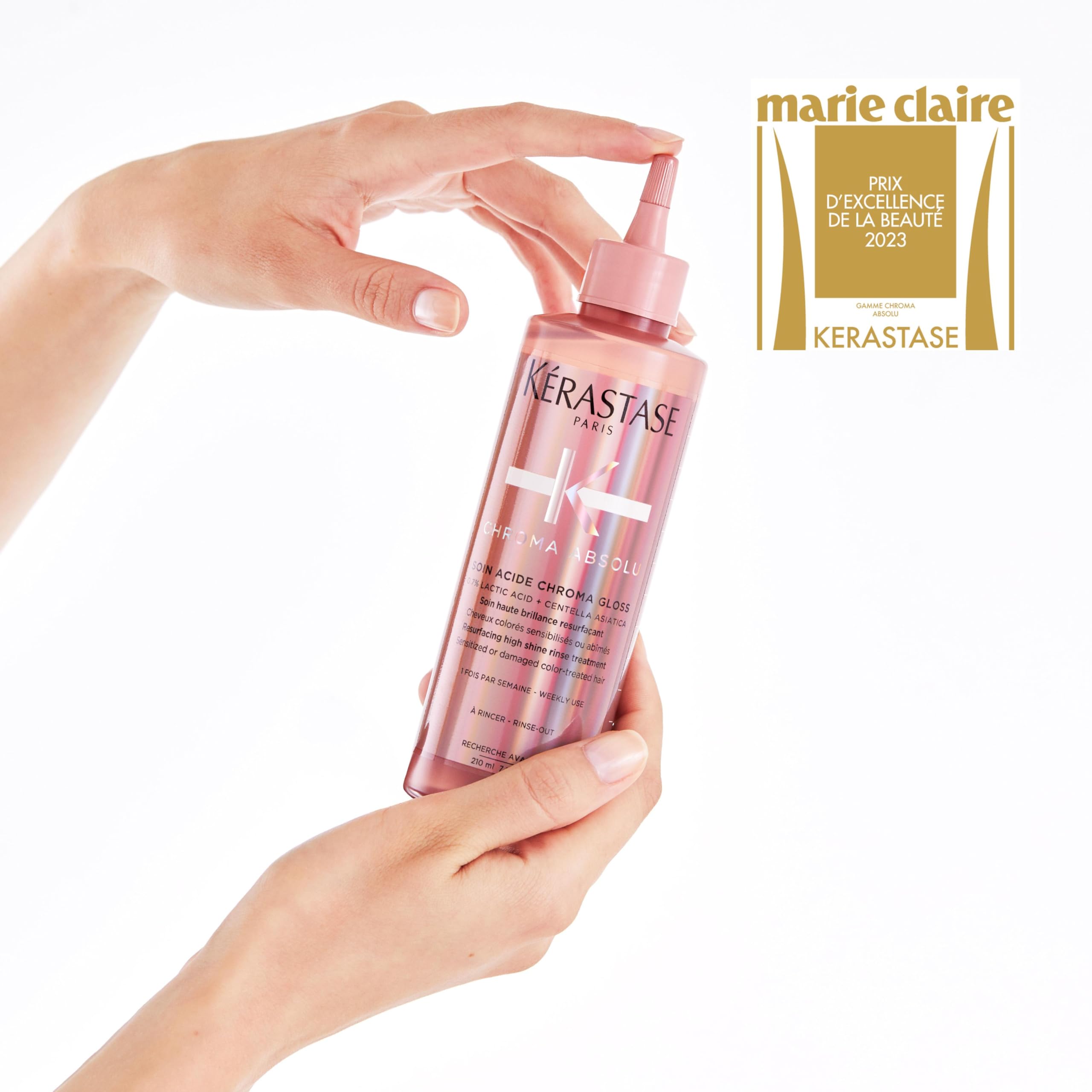 Kérastase, Chroma Absolu, Trattamento per Capelli Colorati Sensibilizzati o Danneggiati, Soin Acid Chroma Gloss, 210 ml