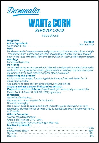 Miniatura 7 de Decennalia Eliminador de maíz de verrugas de acción rápida para pies, removedor de verrugas de ácido salicílico para hombres y mujeres, eliminación