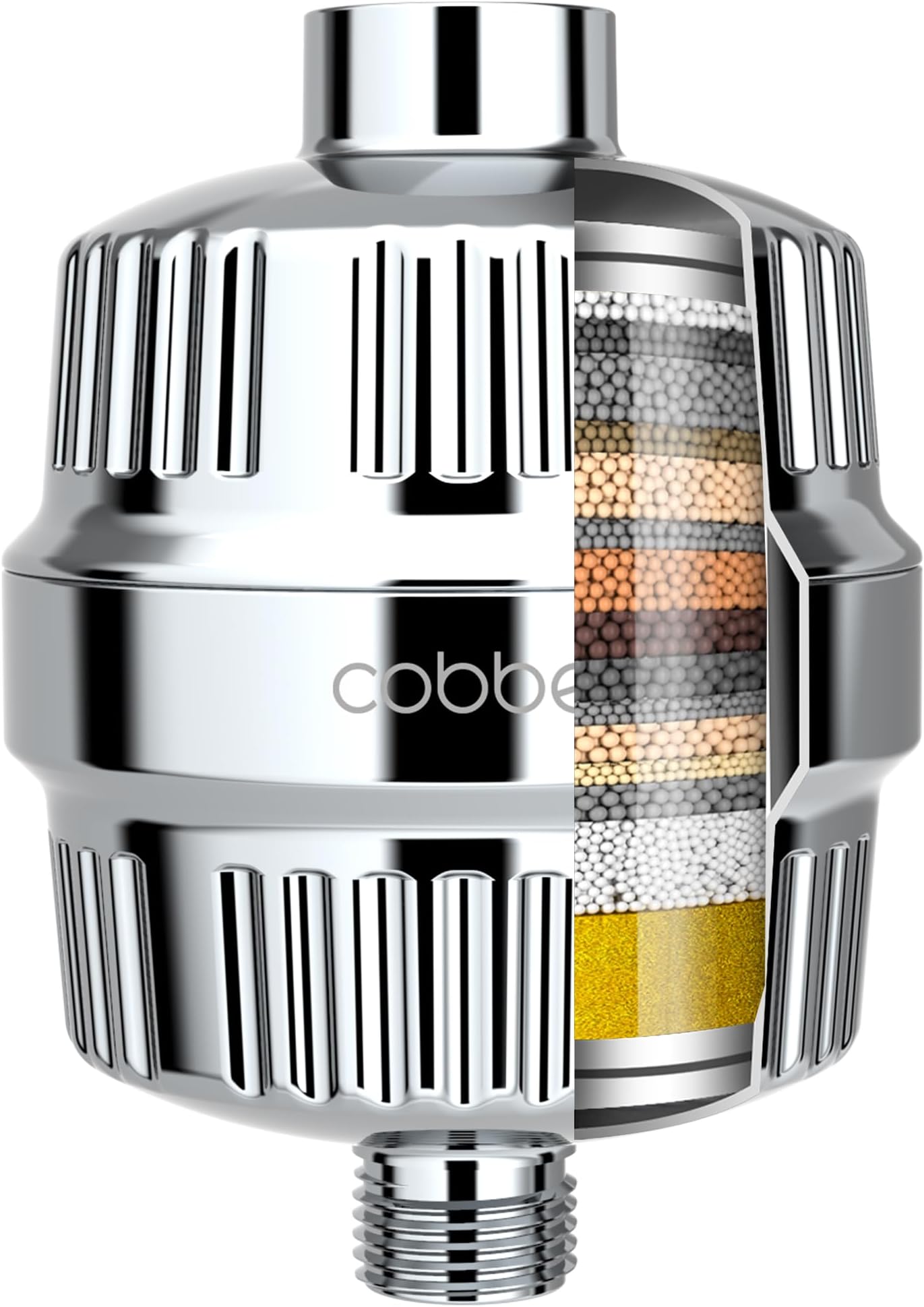 Cobbe Shower Filter for Hard Water Shower Head Filter - with Replaceable Filter Cartridges - Shower Water Filter for Removing Chlorine and Harmful Substance, Chrome