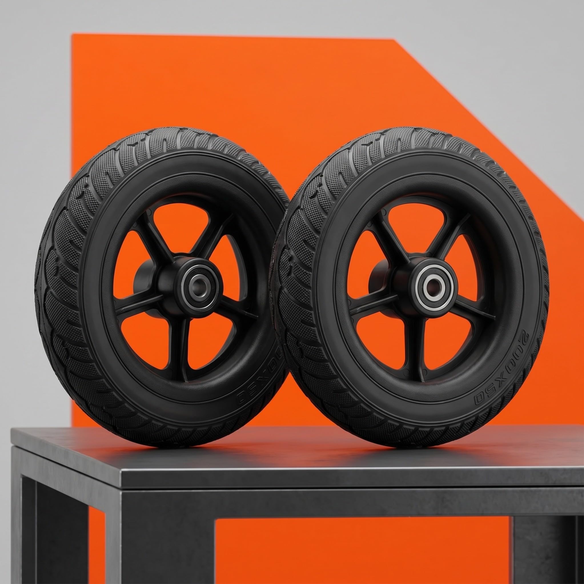 ifundom 2 Ruedas De Repuesto Para Scooter Xcm Neumáticos De Servicio Ruedas Negras Para Accesorios Pesados Repuesto Delantero Goma Trasera Sólida Para Mantenimiento