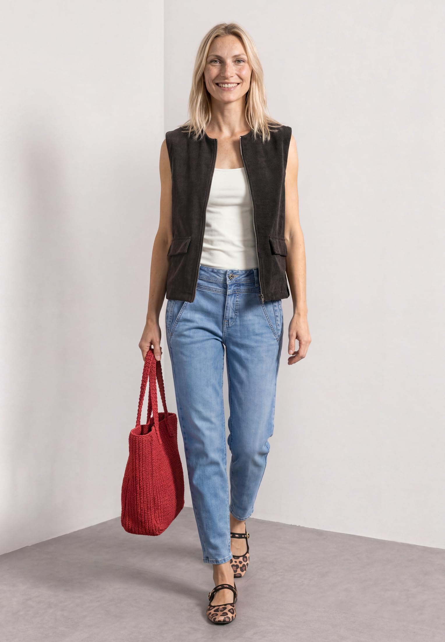 Street One 3231510 Gilet con Scollo Rotondo Effetto Corda Donna