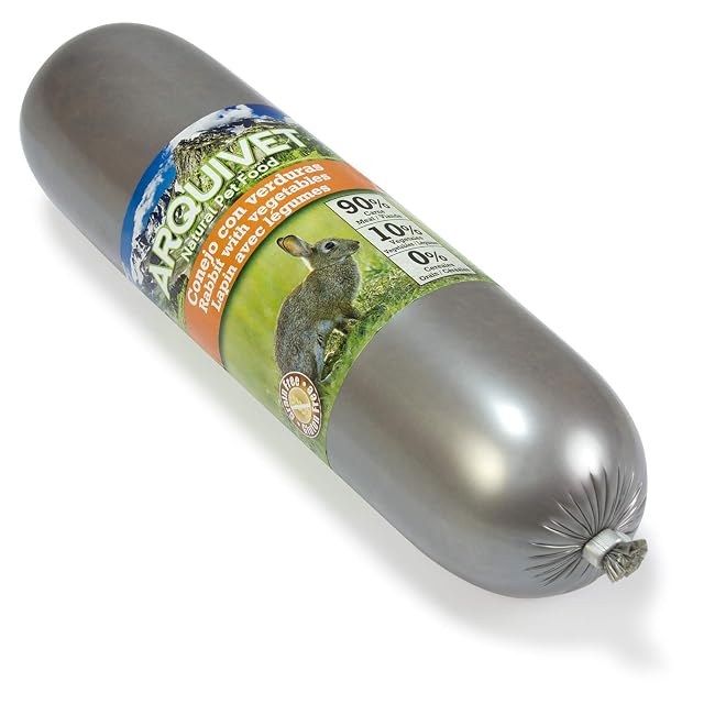 Arquivet Salchicha de Conejo con Verduras para Perros 500 gr, 1 Unidad (Paquete de 1)