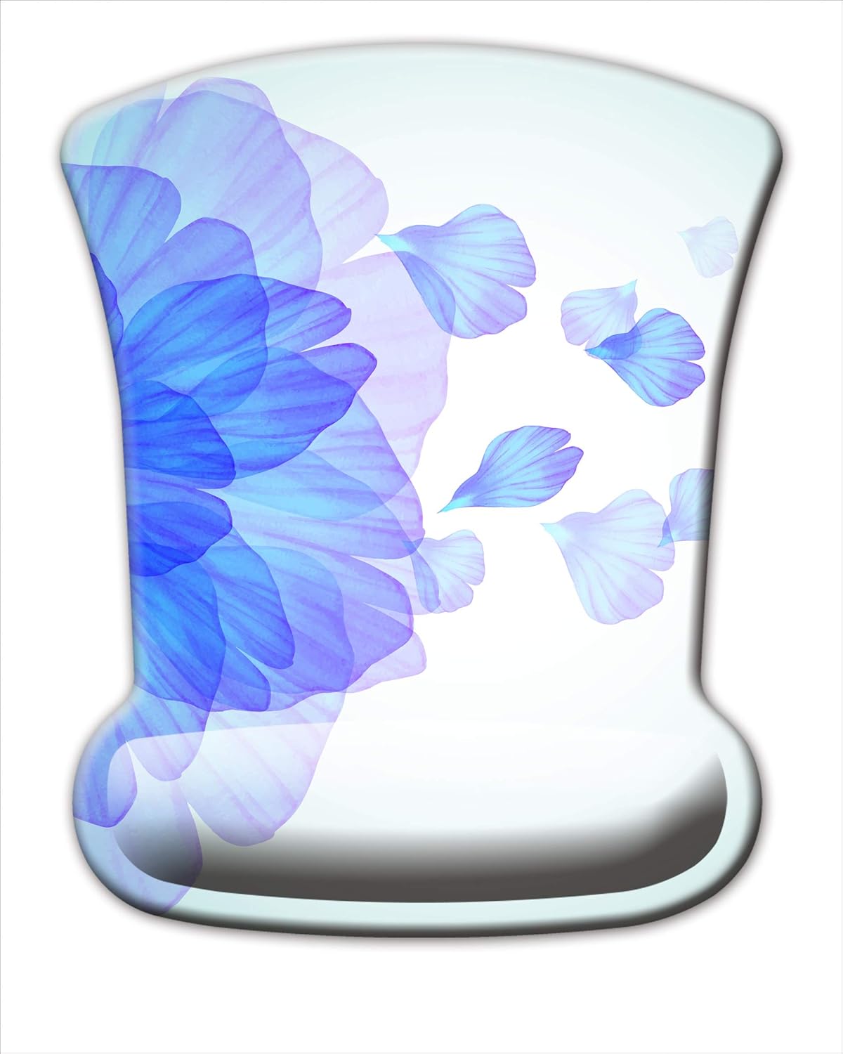 KECC Keyboard Wrist Rest & Mouse Pad Wrist Support Set, Non Slip Rubber Base Gel Mat, Raised Memory Foam for Easy Typing & Pain Relief, Computer, Laptop, Gaming, Working (Blue Flower) : Office Products