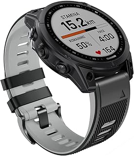 Abanen Silicone Watch Bands for Garmin Fenix 7X / Enduro/Fenix 6X / Insticnt 2X, 26mm Quick Fit Soft Sport Waterproof Wristband Strap for Garmin Fenix 5X,epix Pro 51mm