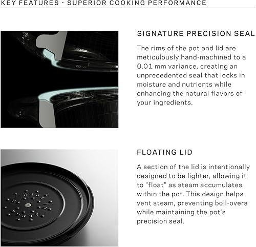 Miniatura 4 de Vermicular Horno Pot 2.0  Olla ligera de hierro fundido esmaltado  7.1 in (2 cuartos de galón)  No tóxico  Compatible con inducción  Horno holandés