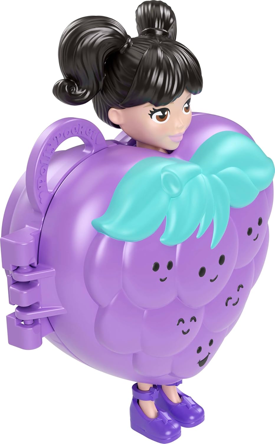 Polly Pocket Dolls & Pets Bracelet Keychain Playset, Fruit Themed Fashion Accessories and Bag Charms, Wearable Compact (Styles May Vary)