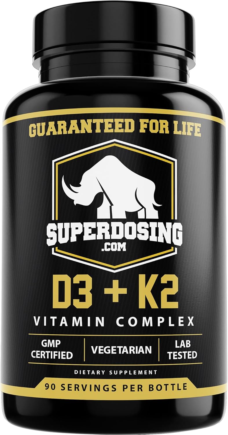 Best Value, Max Strength 10,000 iu Vitamin D3 and 1500 mcg Vitamin K2 Supplements 3 Bottle Pack. D3K2 Vitamins and Supplements for The Health. D3-K2 MK4 Capsules, Best K2D3 Vitamin for Immune System