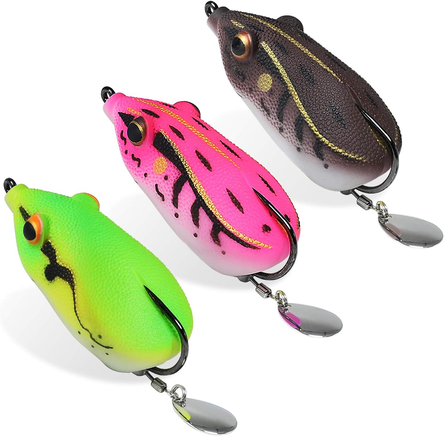 TRUSCEND Topwater Frog Fishing Lures with Silicone Leg Japan Design Weedless Soft Plastic Frogs Baits for Bass Musky Trout Artificial Lifelike Lures for Freshwater Saltwater Fishing Gear Gifts for Men : Sports & Outdoors