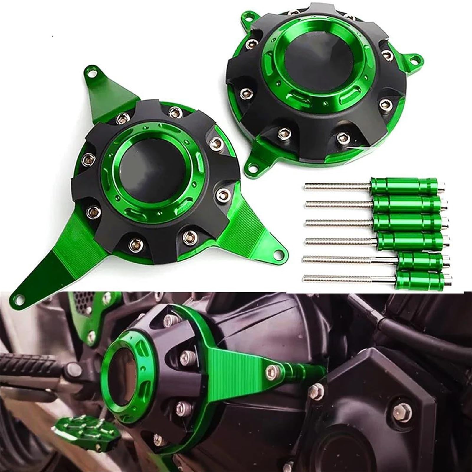 Motorrad-Absturzsicherung, Motorschutz, Sturzpads, Verkleidungsschutz, Slider Für Kawasaki Z900 Z650 Z1000 Z 900 1000 Für Ninja650 Frame Sliders Sturzschutz Sturzpads(Titan)