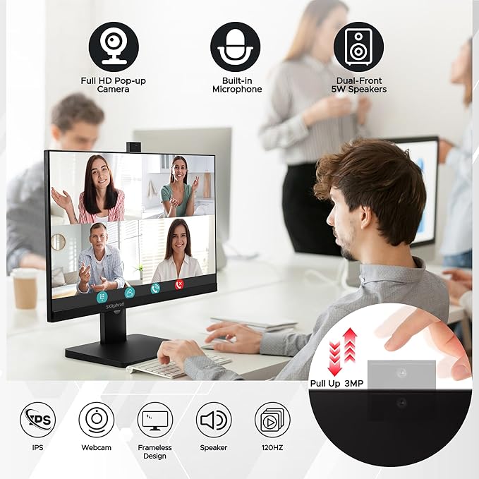 Monitor 23.8" FHD IPS 120Hz con Webcam y Altavoces miniatura 2