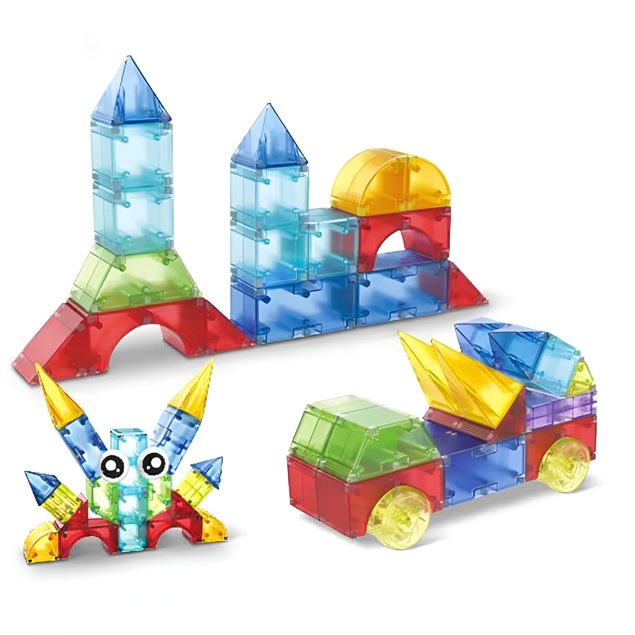 Set of 40 Pcs of 3D Magic Magnetic Blocks, DIY Building Set, Colorful Magnetic Tiles for Kids | Creative STEM Construction Toy for Boys & Girls (3+ Years)-image-44