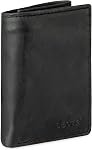 Levi's RFID Trifold avec fermeture à glissière intérieure pour homme, noir mince, une taille, noir slim, une dimension, RFID Trifold mince avec fermeture éclair intérieure