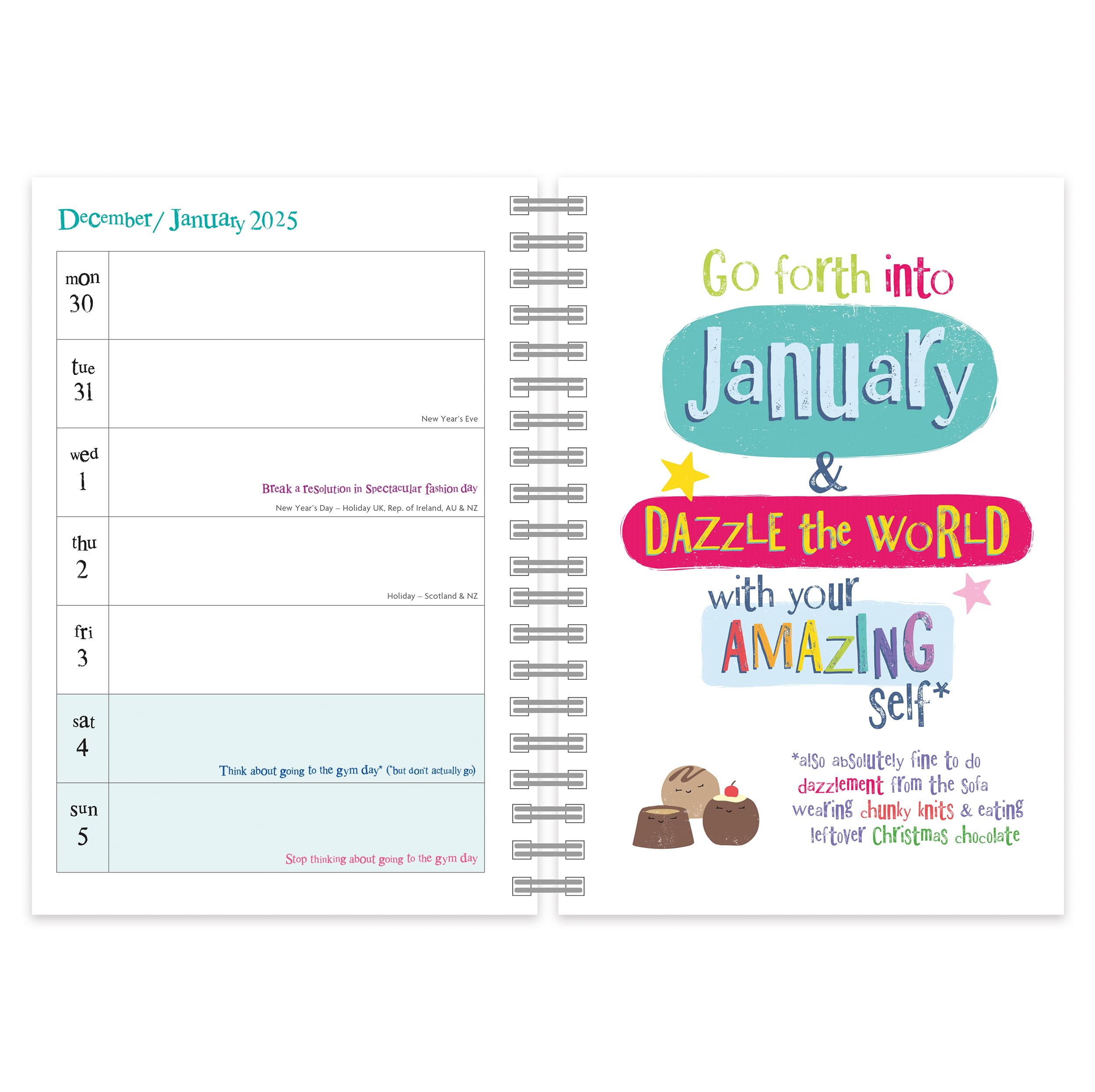 2025 The Bright Side A5 Wiro Diary, Multicolour - Image 2