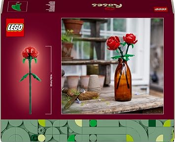 LEGO Botanicals Gül 40460 – Yetişkinler için Uzunluğu Ayarlanabilen, Parçalarla İnşa Edilen 2 Gül İçeren Dekoratif Yapay Çiçek Modeli Yapım Seti, Yaratıcı Sevgililer Günü Hediyesi Fikri (120 Parça)