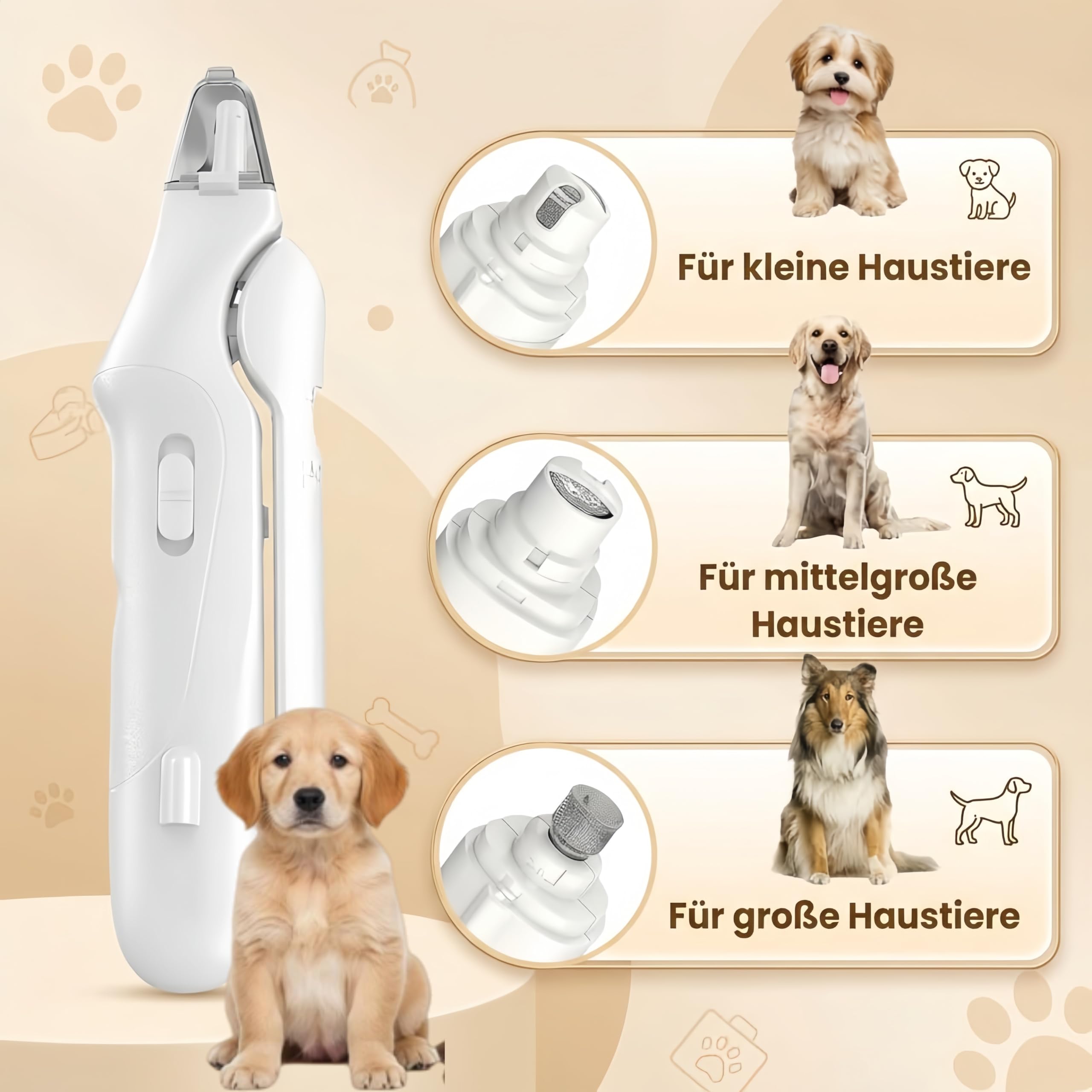 Dr.Pfoten LichtSchere PRO Hund– LED Krallenpflege Werkzeug Für Hunde Mit Sichtbarem Nerv Für Ruhige Und Sichere Anwendung- Sichere Pfotenpflege Ohne Angst (Weiß)