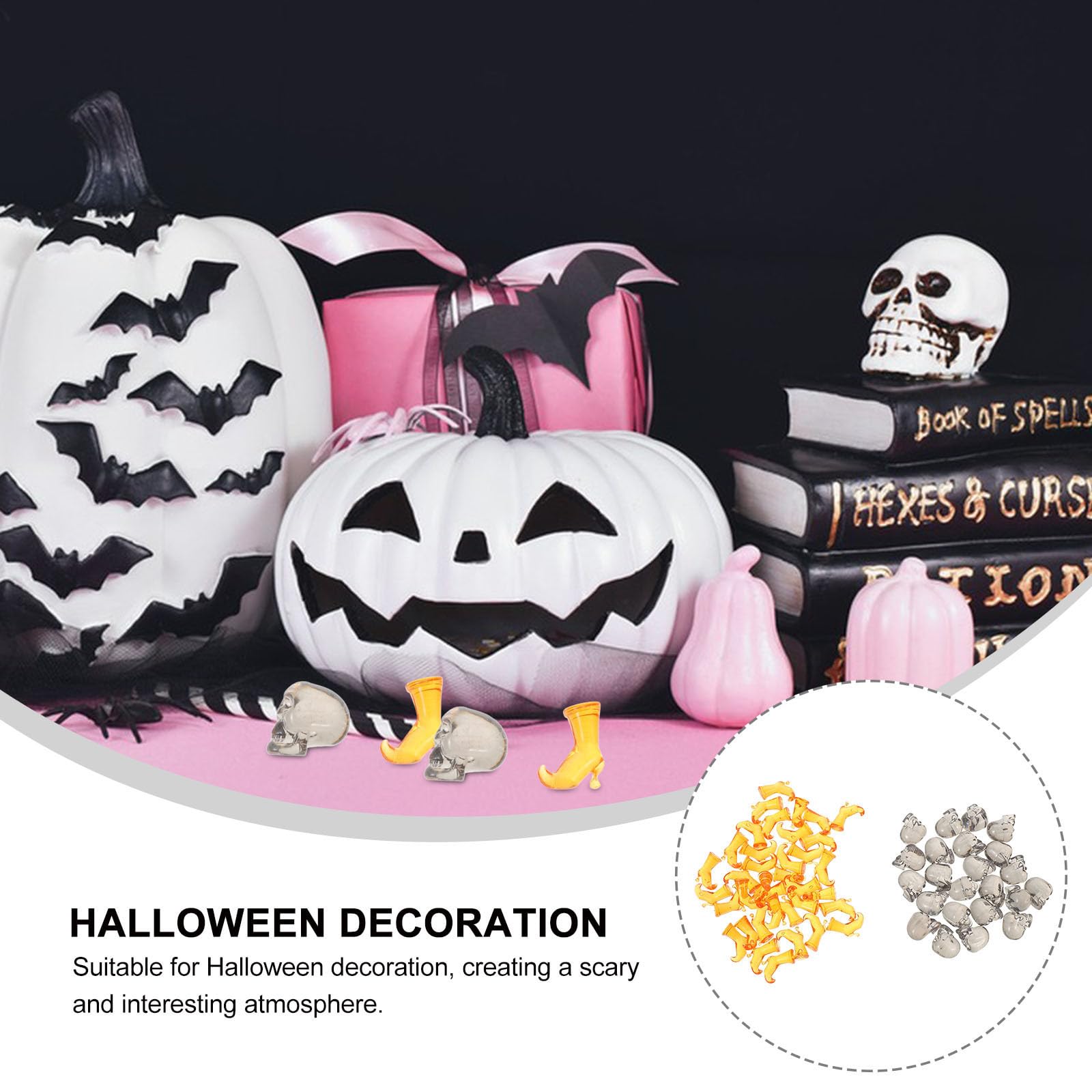 Adorno de Calavera para Escritorio Halloween, Plástico
