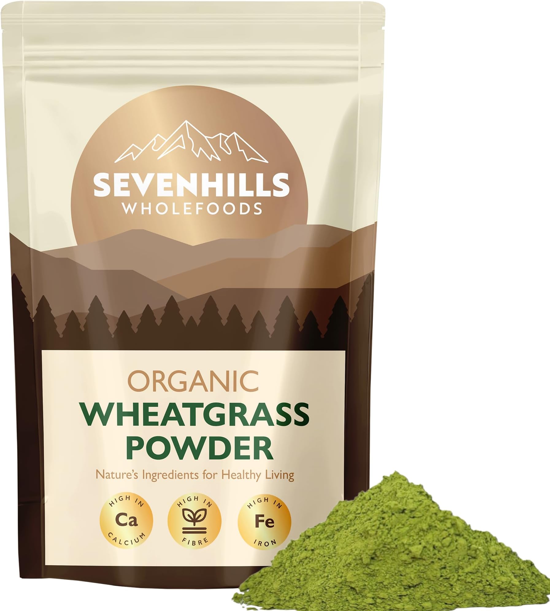 Sevenhills Wholefoods Organic Wheatgrass Powder, European (EU) 500g | Cultivated in Europe | High in Vitamin C and Iron