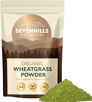 Sevenhills Wholefoods Organic Wheatgrass Powder, European EU 1kg | Cultivated in Europe | High in Vitamin C and Iron